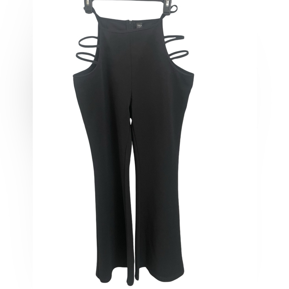 SHEIN Fashion Nova Black Cutout Waist Flare Pants Leggings Sz(XL)